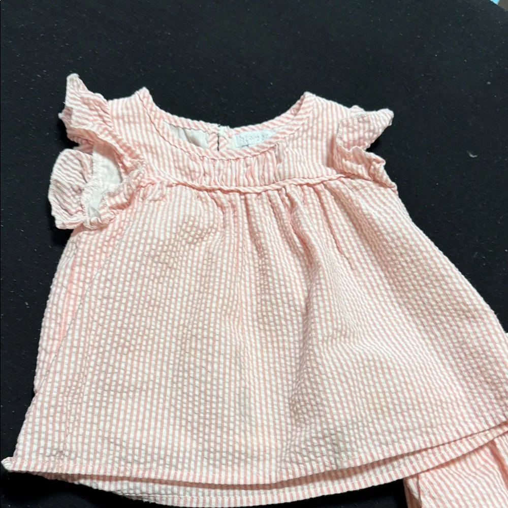 Pink Striped Baby Outfit